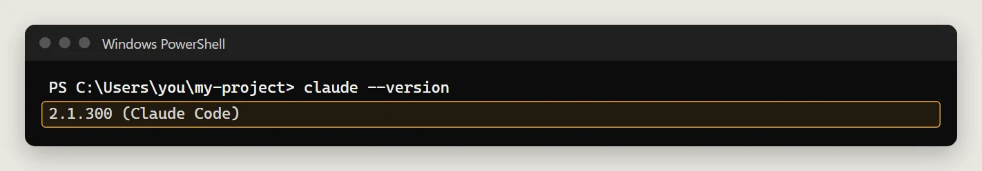 claude --version output